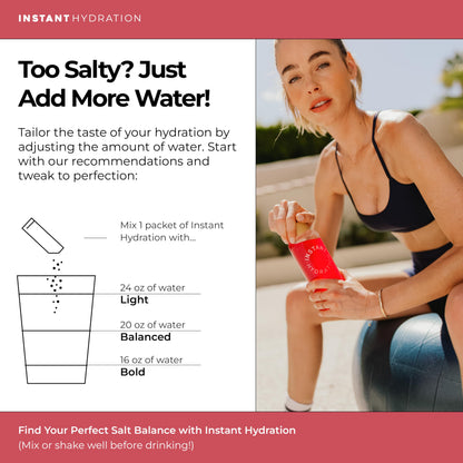 Instant Hydration Sugar Free Electrolytes Powder Packets - Strawberry Lemon Electrolyte Drink Mix & Travel Essentials - Post Workout Recovery, Brain Health, Muscle & Tissue Support - 20 Sticks