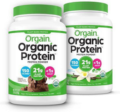 Orgain Organic Vegan 21g Protein Powder, Strawberries & Cream, 2.03 lb