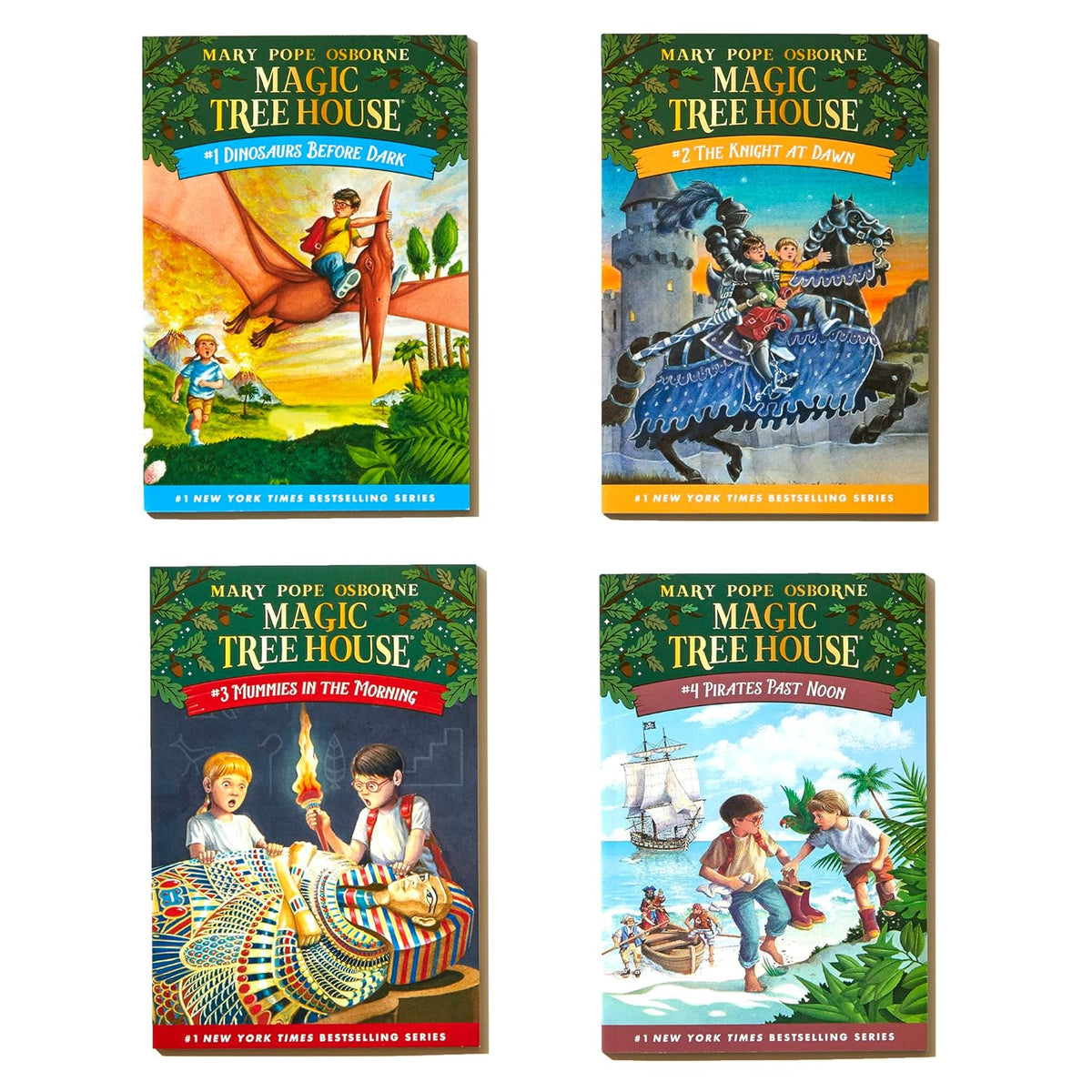 Magic Tree House Boxed Set, Books 1-4: Dinosaurs Before Dark, The Knight at Dawn, Mummies in the Morning, and Pirates Past Noon
