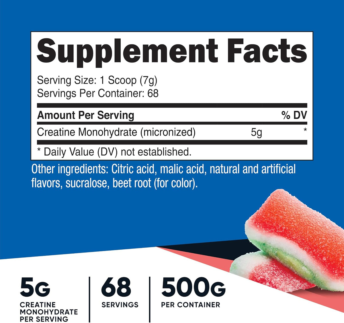 Nutricost Micronized Creatine Monohydrate Powder - 500g (100 Servings) - Pure Unflavored - 5g Per Serving - Non-GMO, Gluten Free