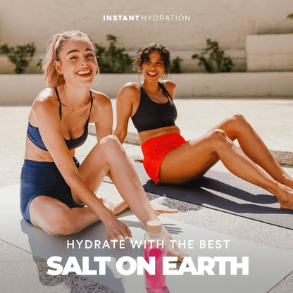 Instant Hydration Sugar Free Electrolytes Powder Packets - Strawberry Lemon Electrolyte Drink Mix & Travel Essentials - Post Workout Recovery, Brain Health, Muscle & Tissue Support - 20 Sticks