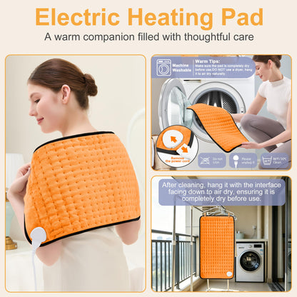 Heating Pad,Electric Heating Pad,Heating Pad for Back,Light Gray,24x12Inch