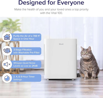 Levoit Air Purifiers for Bedroom Home Pets Dorm Room, Small Air Purifiers