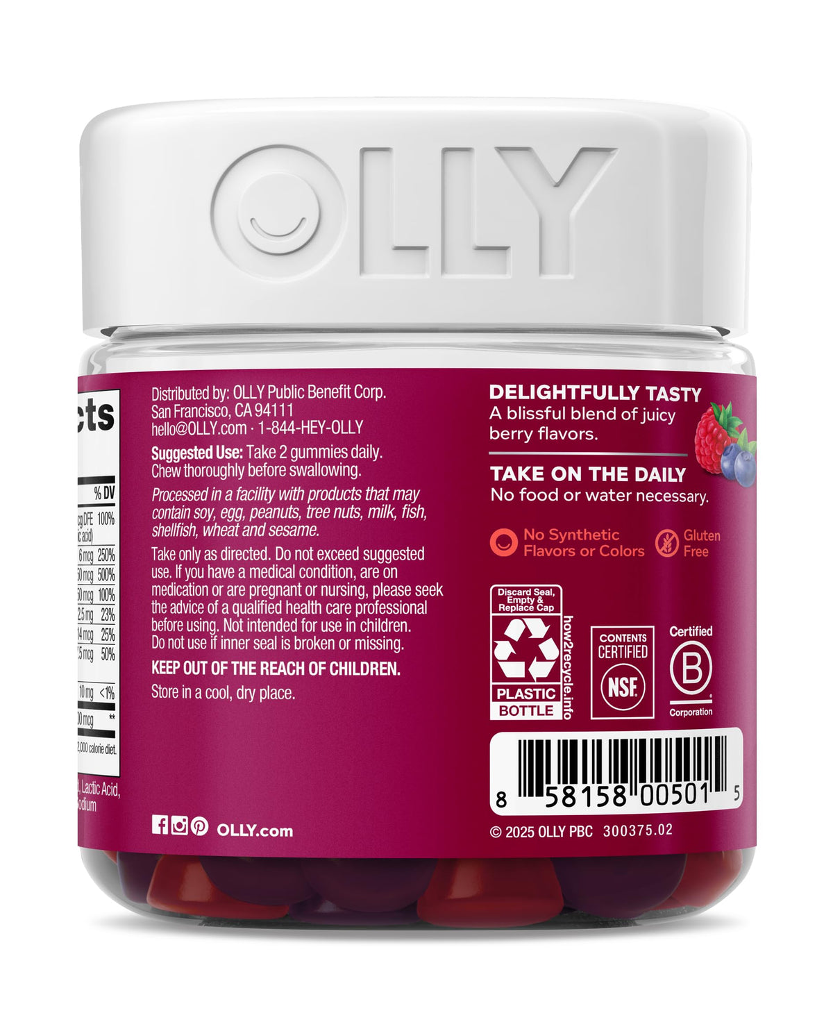 OLLY Women's Multivitamin, Supports Overall Wellness,* Biotin - 130 Count