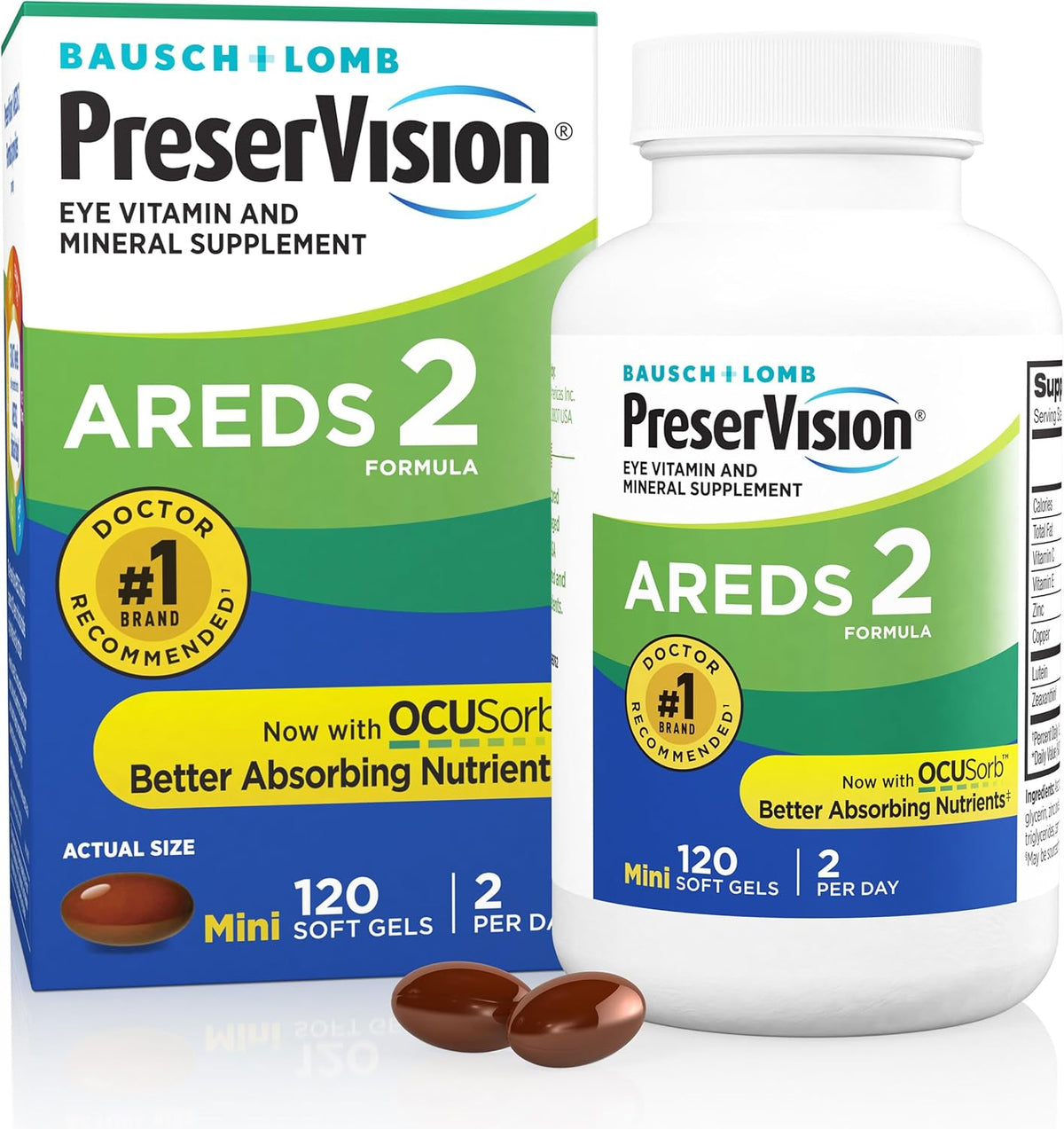 PreserVision AREDS 2 Eye Vitamins Lutein Supplement 120 Softgels