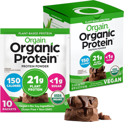 Orgain Organic Vegan 21g Protein Powder, Strawberries & Cream, 2.03 lb
