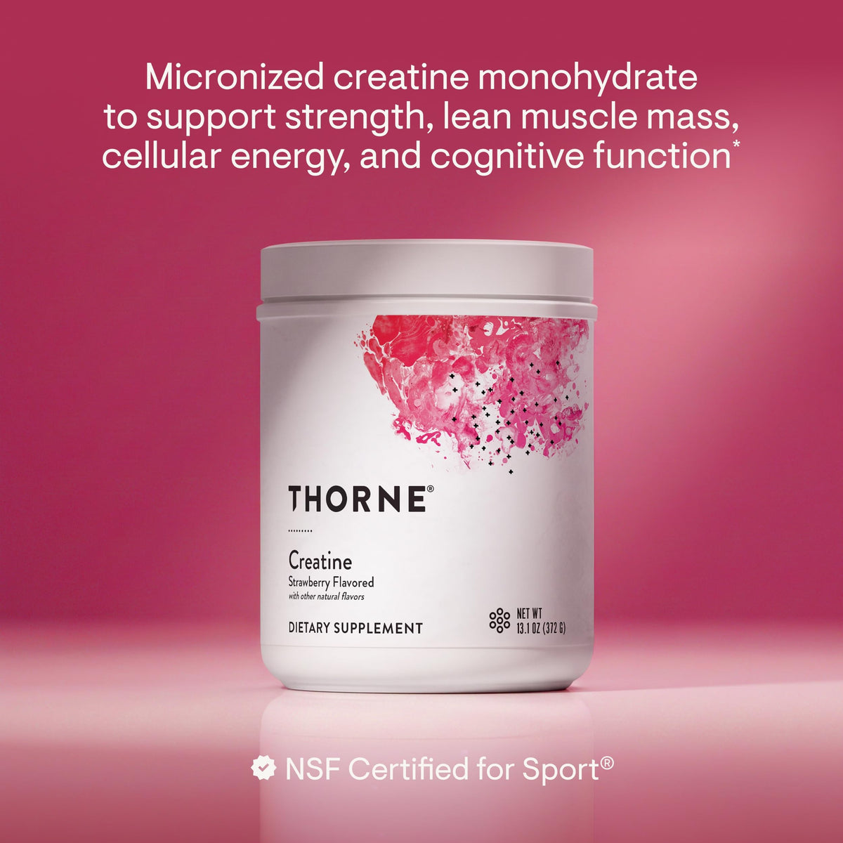 THORNE Creatine, Micronized Creatine Monohydrate Powder, 90 Servings