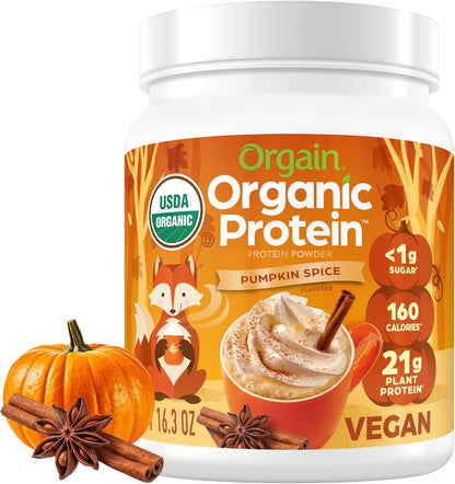 Orgain Organic Vegan 21g Protein Powder, Strawberries & Cream, 2.03 lb