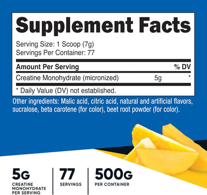 Nutricost Micronized Creatine Monohydrate Powder - 500g (100 Servings) - Pure Unflavored - 5g Per Serving - Non-GMO, Gluten Free