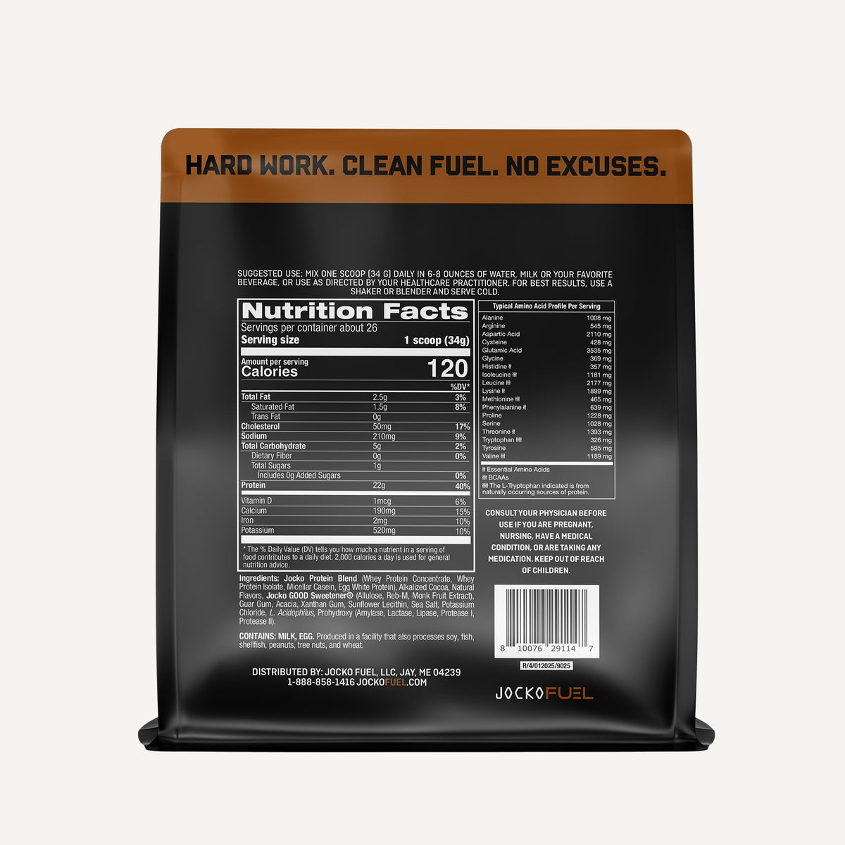 Jocko Fuel Whey Protein Powder, Gingerbread Cookie, 22g Protein, Digestive Enzymes + Probiotic Blend, No Sugar Added, with Essential Amino Acids + Electrolyte Minerals, 31 Servings