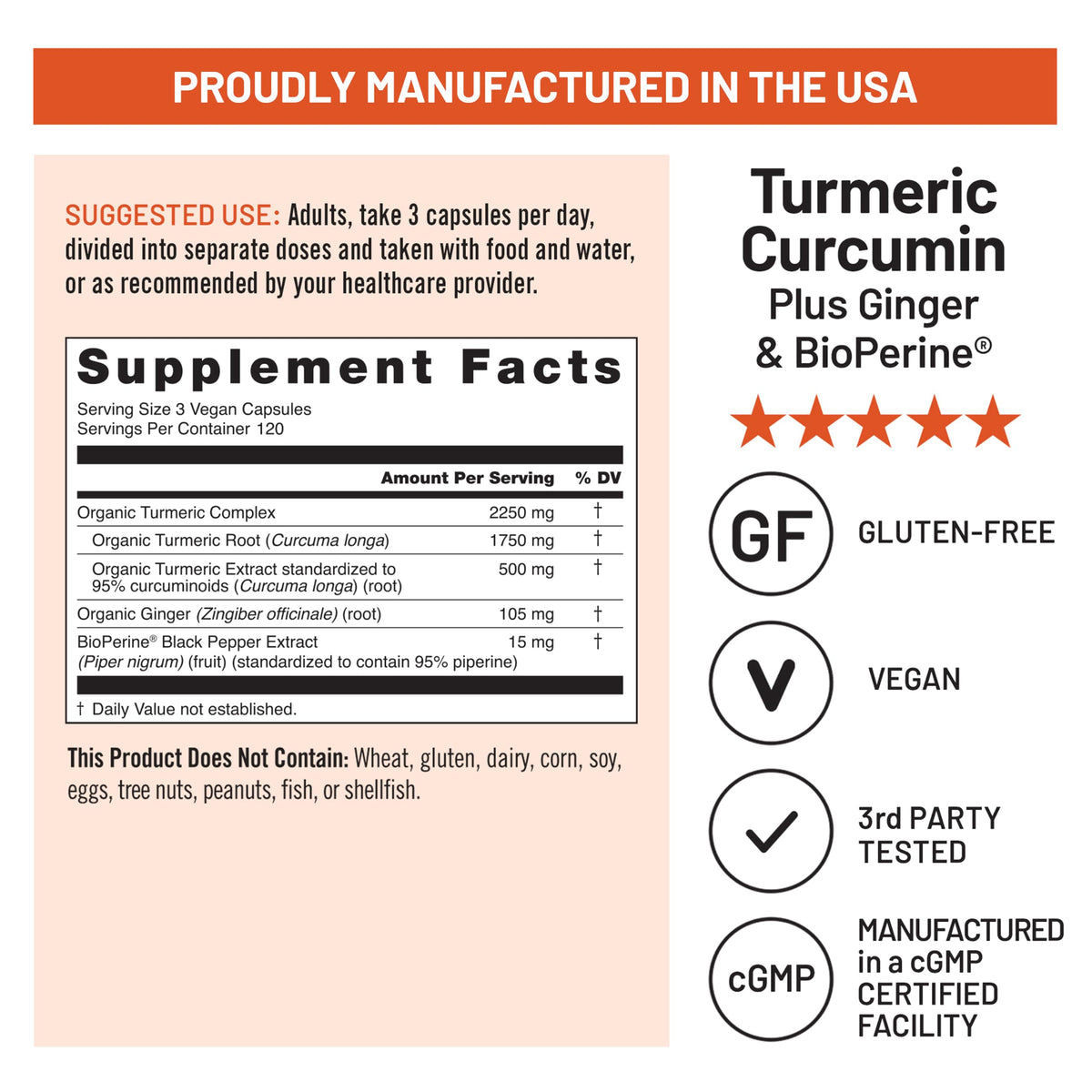 NatureWise Turmeric Curcumin 2250mg Supplement with BioPerine, 180 Capsules
