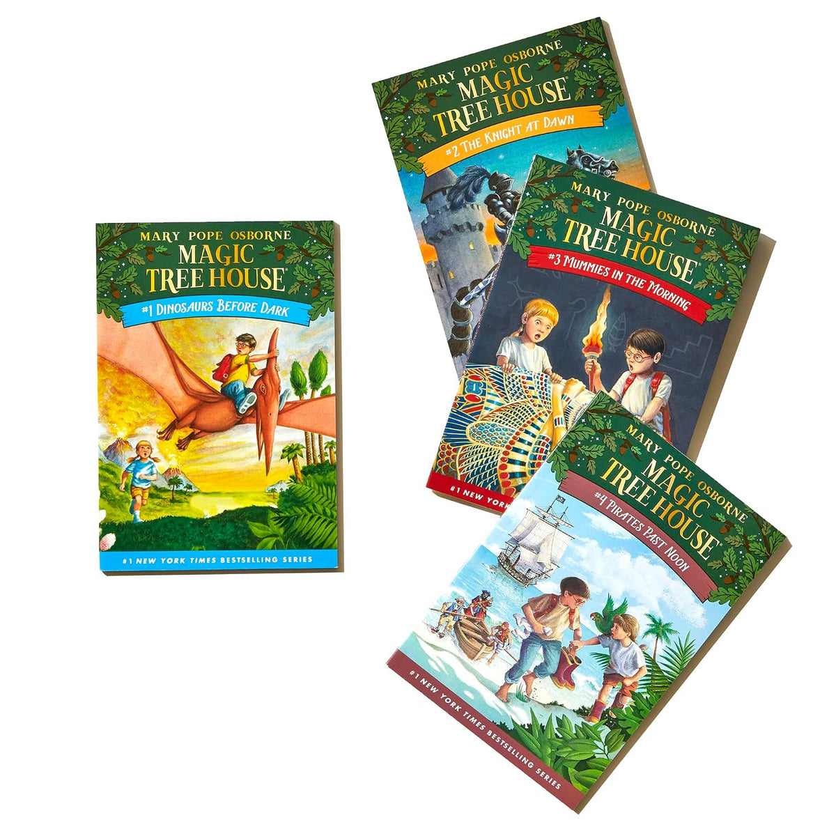 Magic Tree House Boxed Set, Books 1-4: Dinosaurs Before Dark, The Knight at Dawn, Mummies in the Morning, and Pirates Past Noon