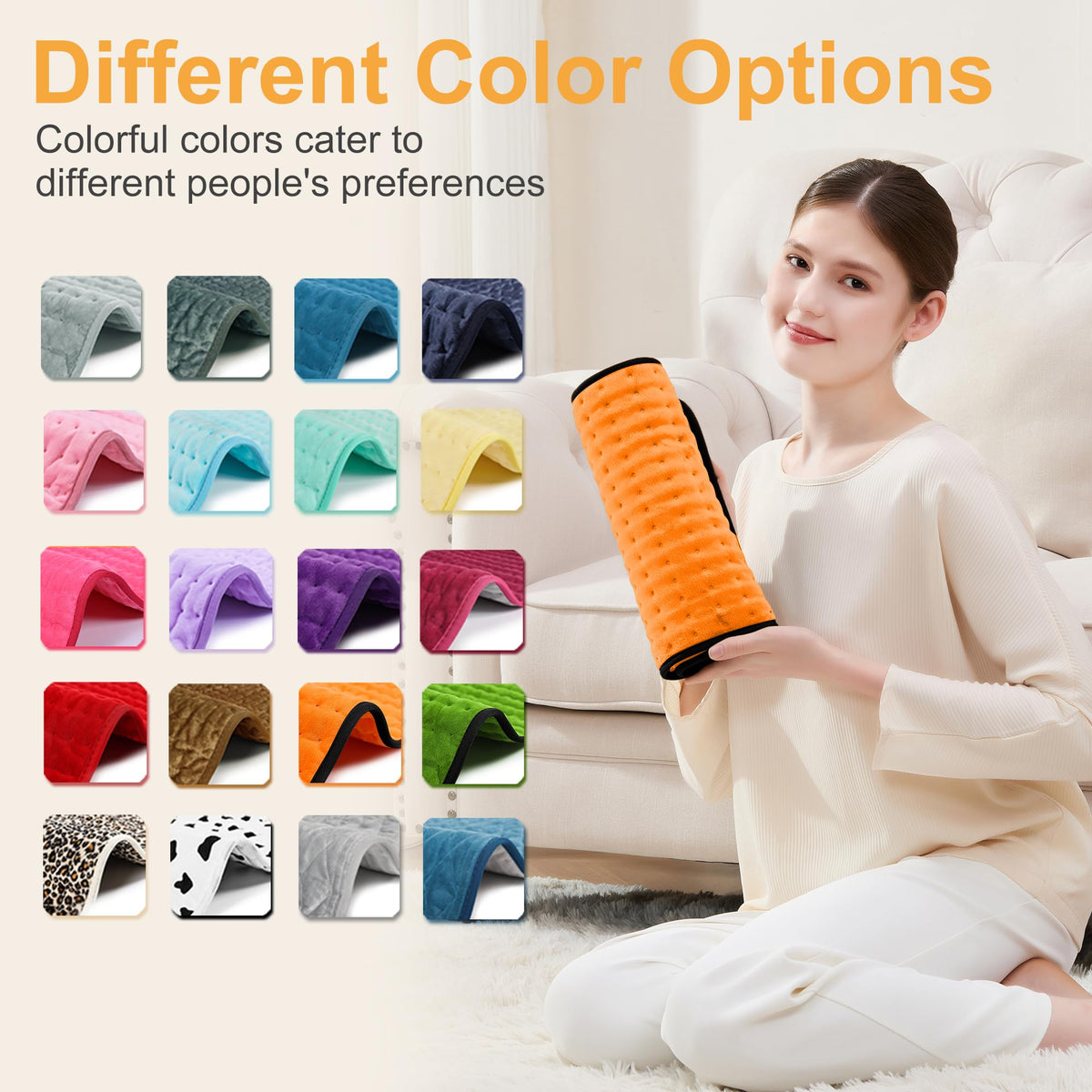 Heating Pad,Electric Heating Pad,Heating Pad for Back,Light Gray,24x12Inch