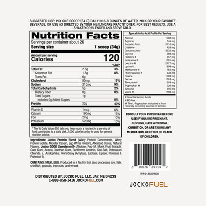 Jocko Fuel Whey Protein Powder, Gingerbread Cookie, 22g Protein, Digestive Enzymes + Probiotic Blend, No Sugar Added, with Essential Amino Acids + Electrolyte Minerals, 31 Servings