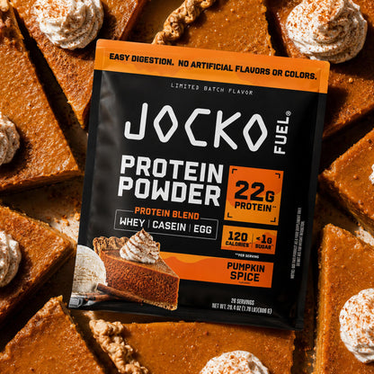 Jocko Fuel Whey Protein Powder, Gingerbread Cookie, 22g Protein, Digestive Enzymes + Probiotic Blend, No Sugar Added, with Essential Amino Acids + Electrolyte Minerals, 31 Servings