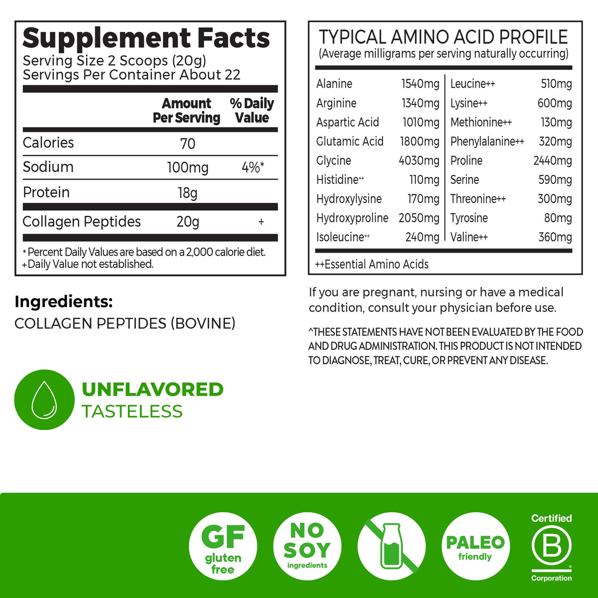 Orgain 20g Hydrolyzed Collagen Peptides + 50 Organic Superfoods Powder, 1lb