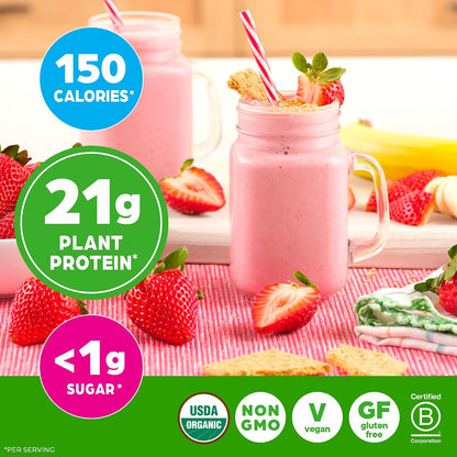 Orgain Organic Vegan 21g Protein Powder, Strawberries & Cream, 2.03 lb