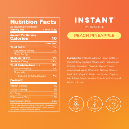 Instant Hydration Sugar Free Electrolytes Powder Packets - Strawberry Lemon Electrolyte Drink Mix & Travel Essentials - Post Workout Recovery, Brain Health, Muscle & Tissue Support - 20 Sticks