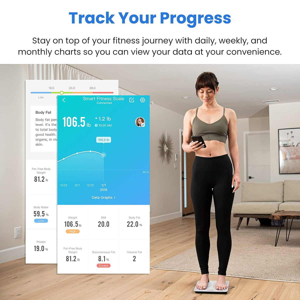 Etekcity Upgraded Smart Scale for Body Weight Fat and BMI, FSA Eligible