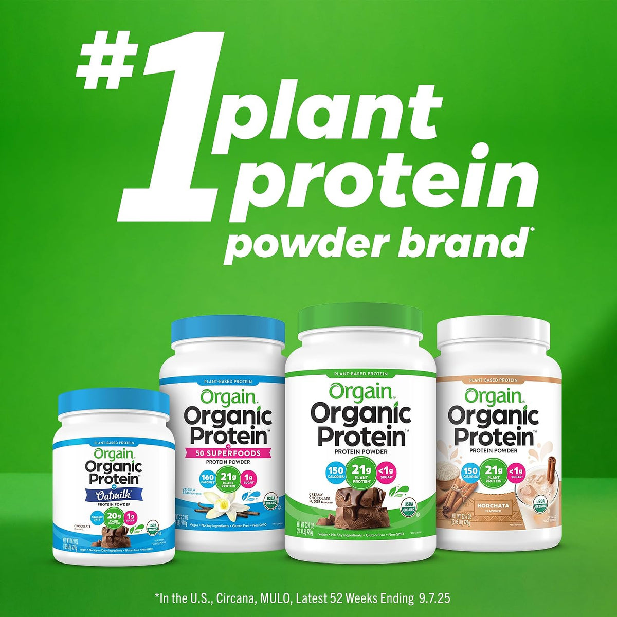 Orgain Organic Vegan 21g Protein Powder, Strawberries & Cream, 2.03 lb