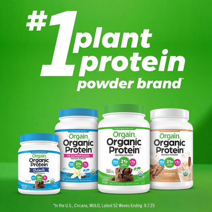 Orgain Organic Vegan 21g Protein Powder, Strawberries & Cream, 2.03 lb