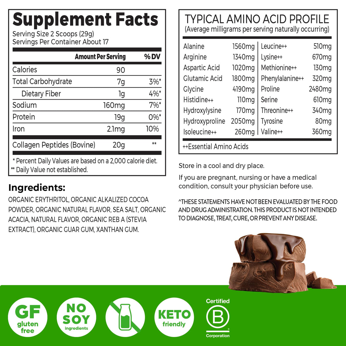 Orgain 20g Hydrolyzed Collagen Peptides + 50 Organic Superfoods Powder, 1lb