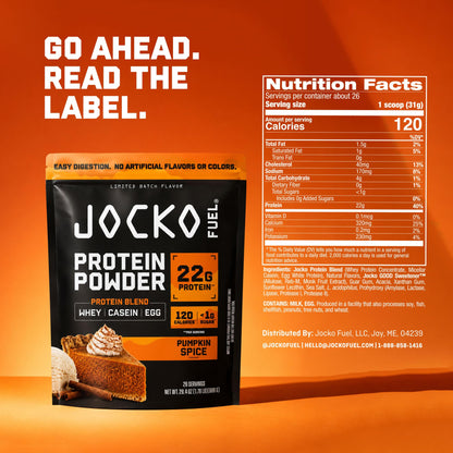 Jocko Fuel Whey Protein Powder, Gingerbread Cookie, 22g Protein, Digestive Enzymes + Probiotic Blend, No Sugar Added, with Essential Amino Acids + Electrolyte Minerals, 31 Servings