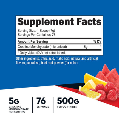 Nutricost Micronized Creatine Monohydrate Powder - 500g (100 Servings) - Pure Unflavored - 5g Per Serving - Non-GMO, Gluten Free