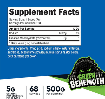 Nutricost Micronized Creatine Monohydrate Powder - 500g (100 Servings) - Pure Unflavored - 5g Per Serving - Non-GMO, Gluten Free