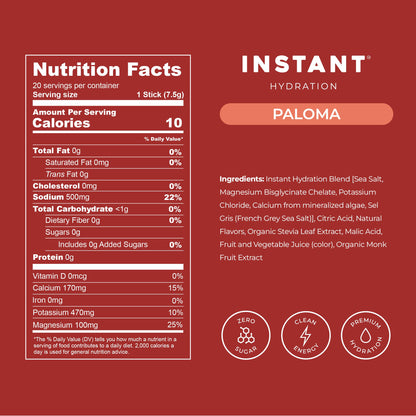 Instant Hydration Sugar Free Electrolytes Powder Packets - Strawberry Lemon Electrolyte Drink Mix & Travel Essentials - Post Workout Recovery, Brain Health, Muscle & Tissue Support - 20 Sticks