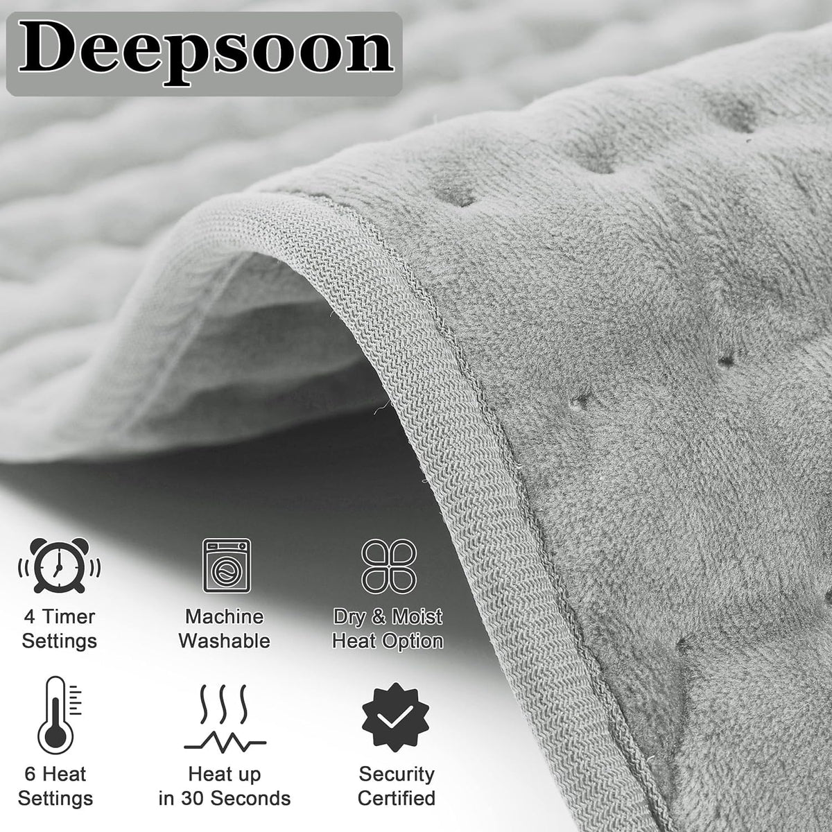 Heating Pad,Electric Heating Pad,Heating Pad for Back,Light Gray,24x12Inch