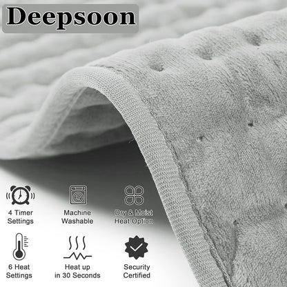 Heating Pad,Electric Heating Pad,Heating Pad for Back,Light Gray,24x12Inch