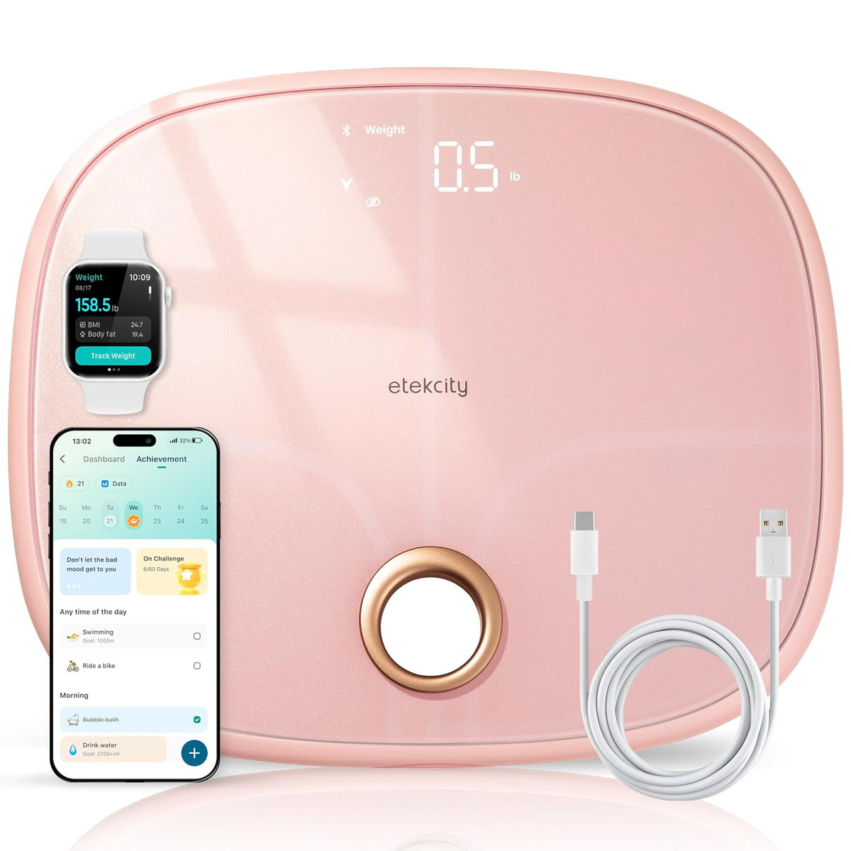 Etekcity Upgraded Smart Scale for Body Weight Fat and BMI, FSA Eligible