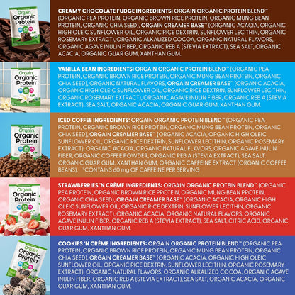 Orgain Organic Vegan 21g Protein Powder, Strawberries & Cream, 2.03 lb