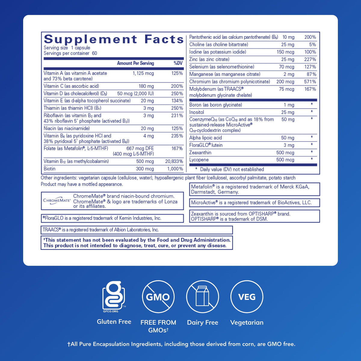 Pure Encapsulations O.N.E. Multivitamin, 30 Capsules