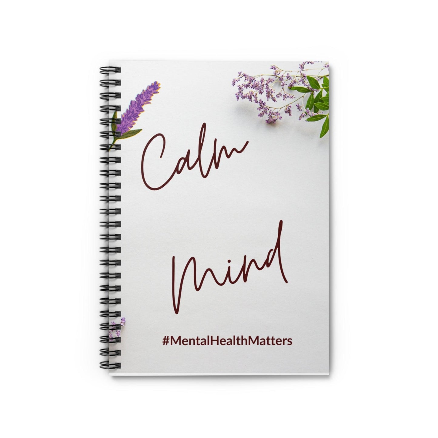 Calm Mind Journal with Floral Design for Mental Health Awareness and Mindfulness Practices