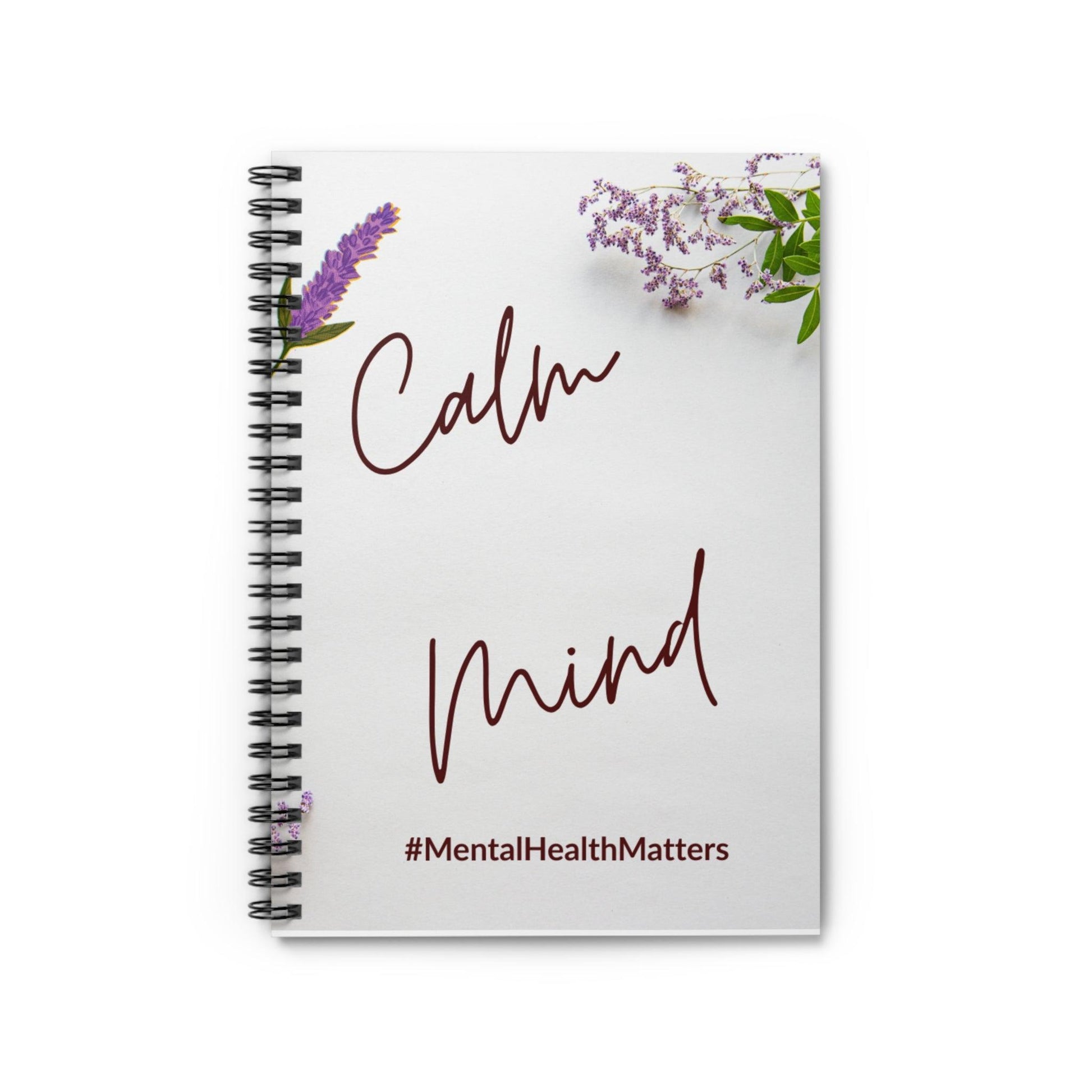 Calm Mind Journal with Floral Design for Mental Health Awareness and Mindfulness Practices
