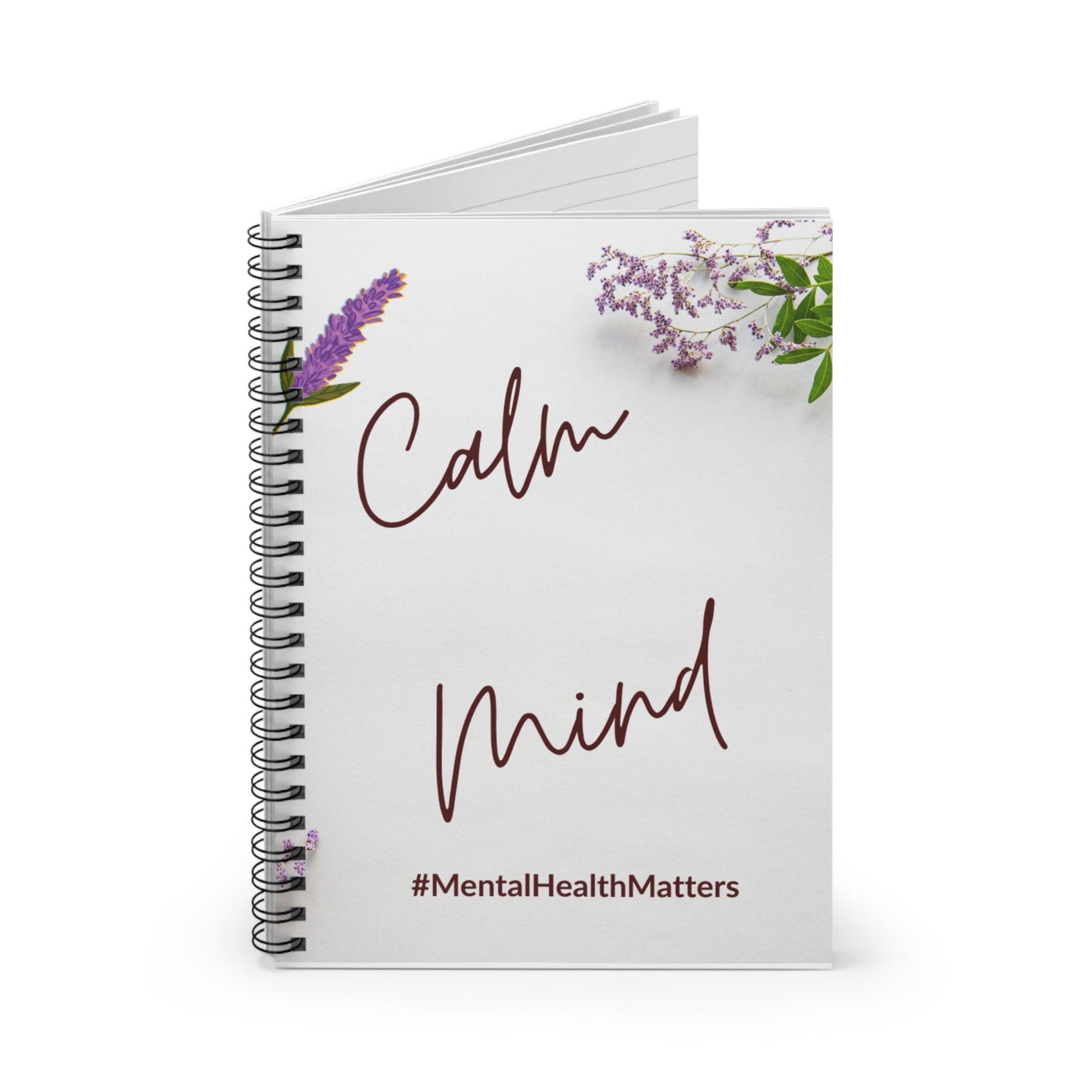 Calm Mind Journal with Floral Design on Cover for Mental Wellness and Reflection