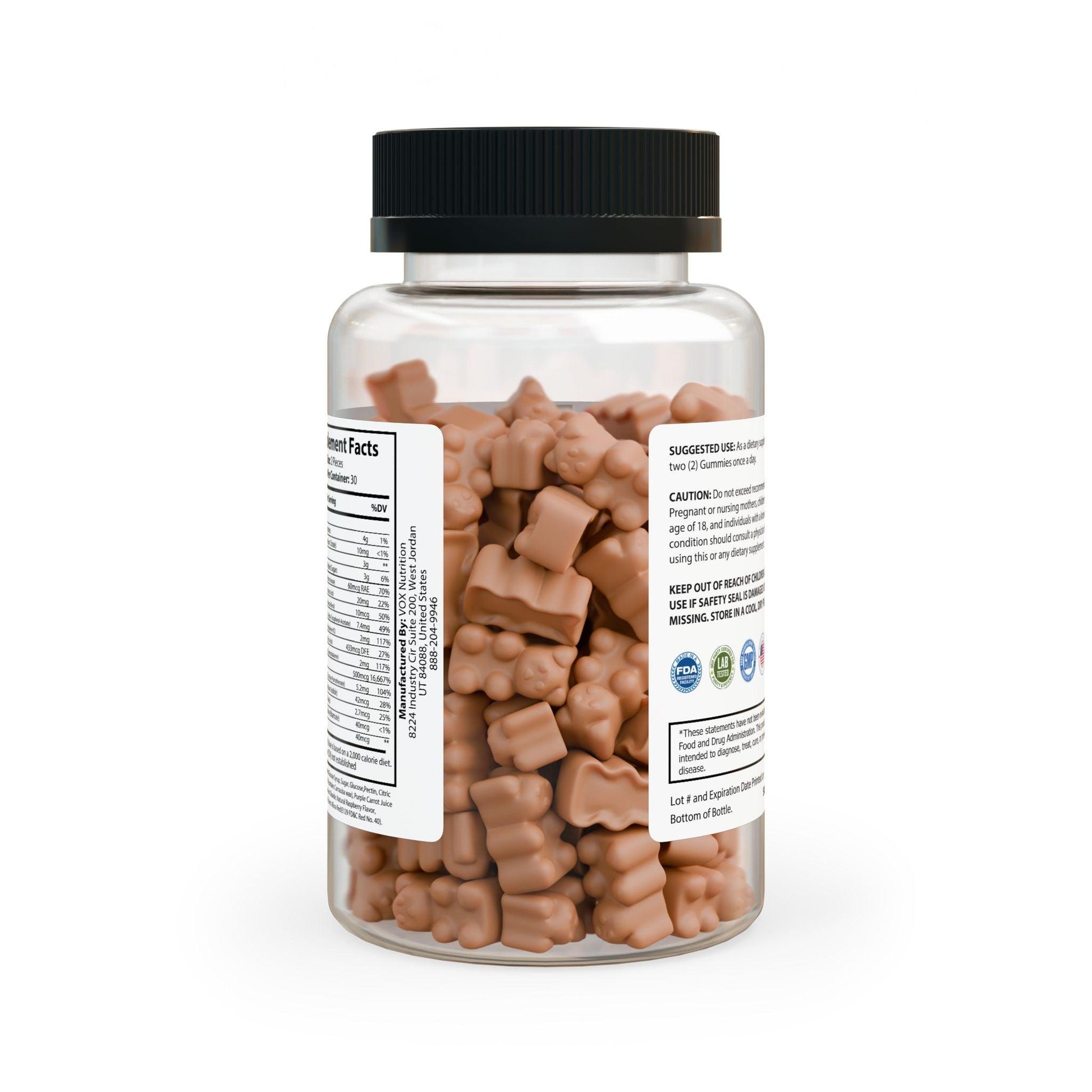 Bottle of hair vitamins with biotin gummies for healthy hair support and growth