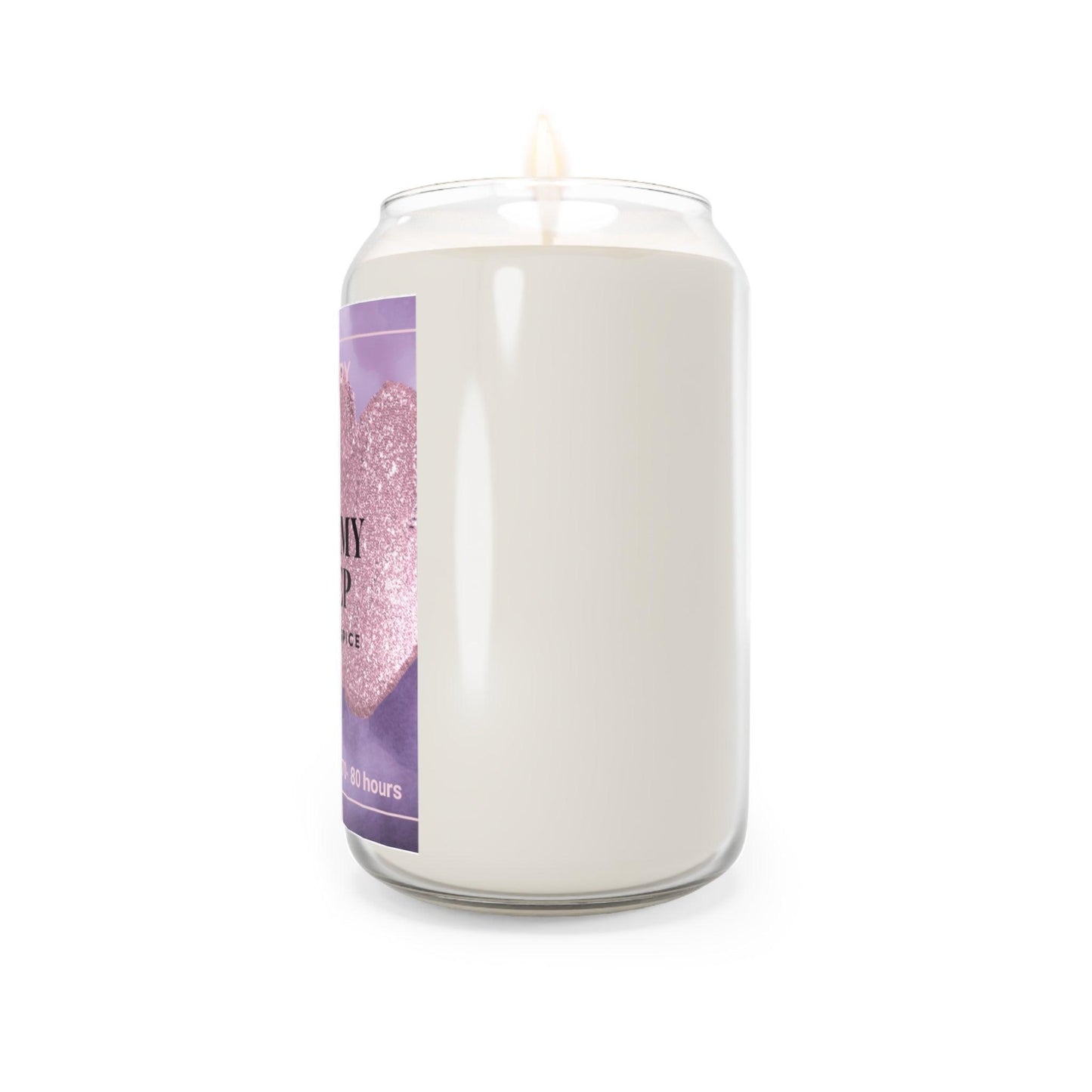 Dreamy Sleep scented candle in a clear jar with a clean design for calming home ambiance