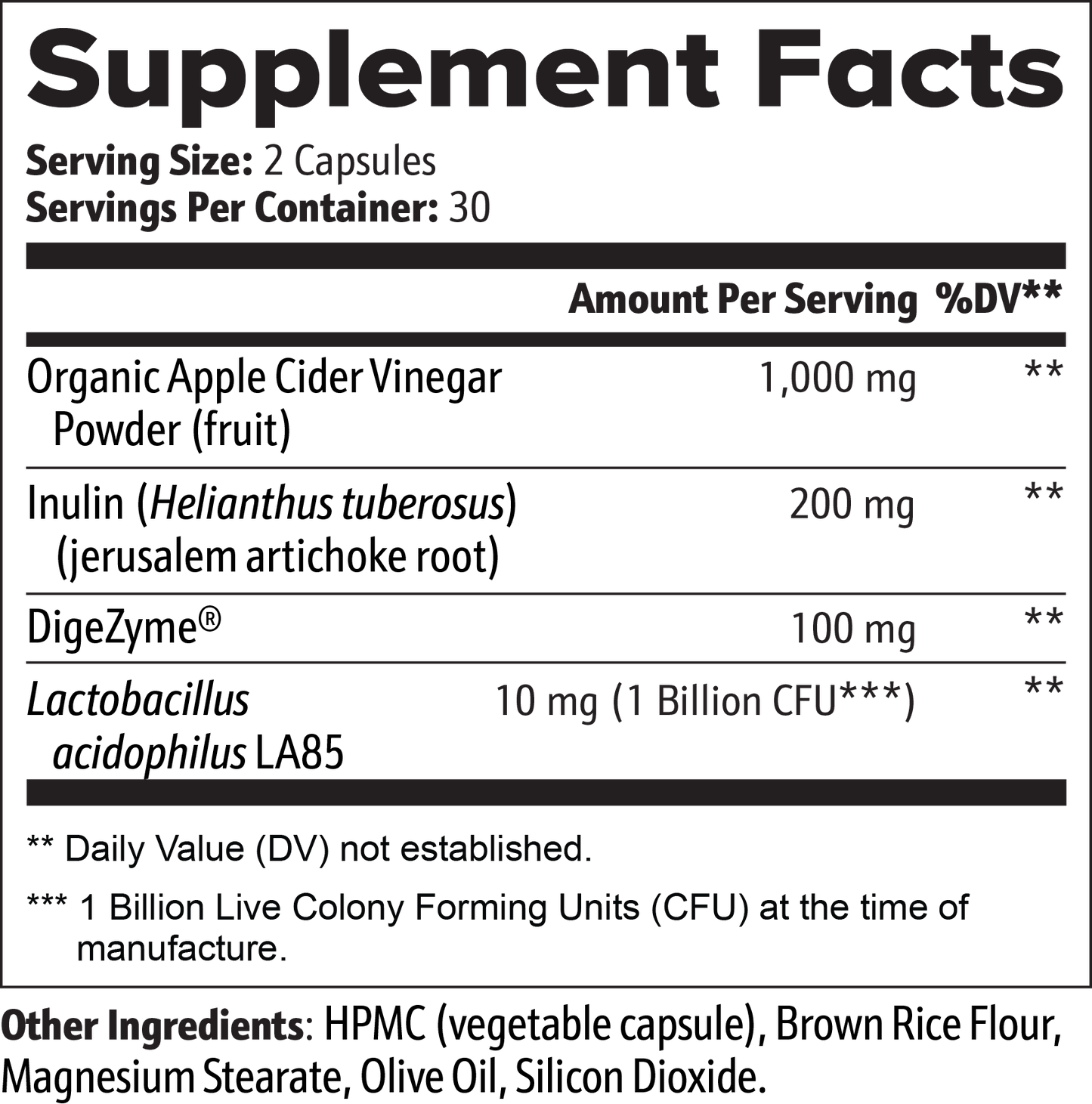 Luvmee Body Gut Wellness Products Supplement Facts with serving details and ingredients list