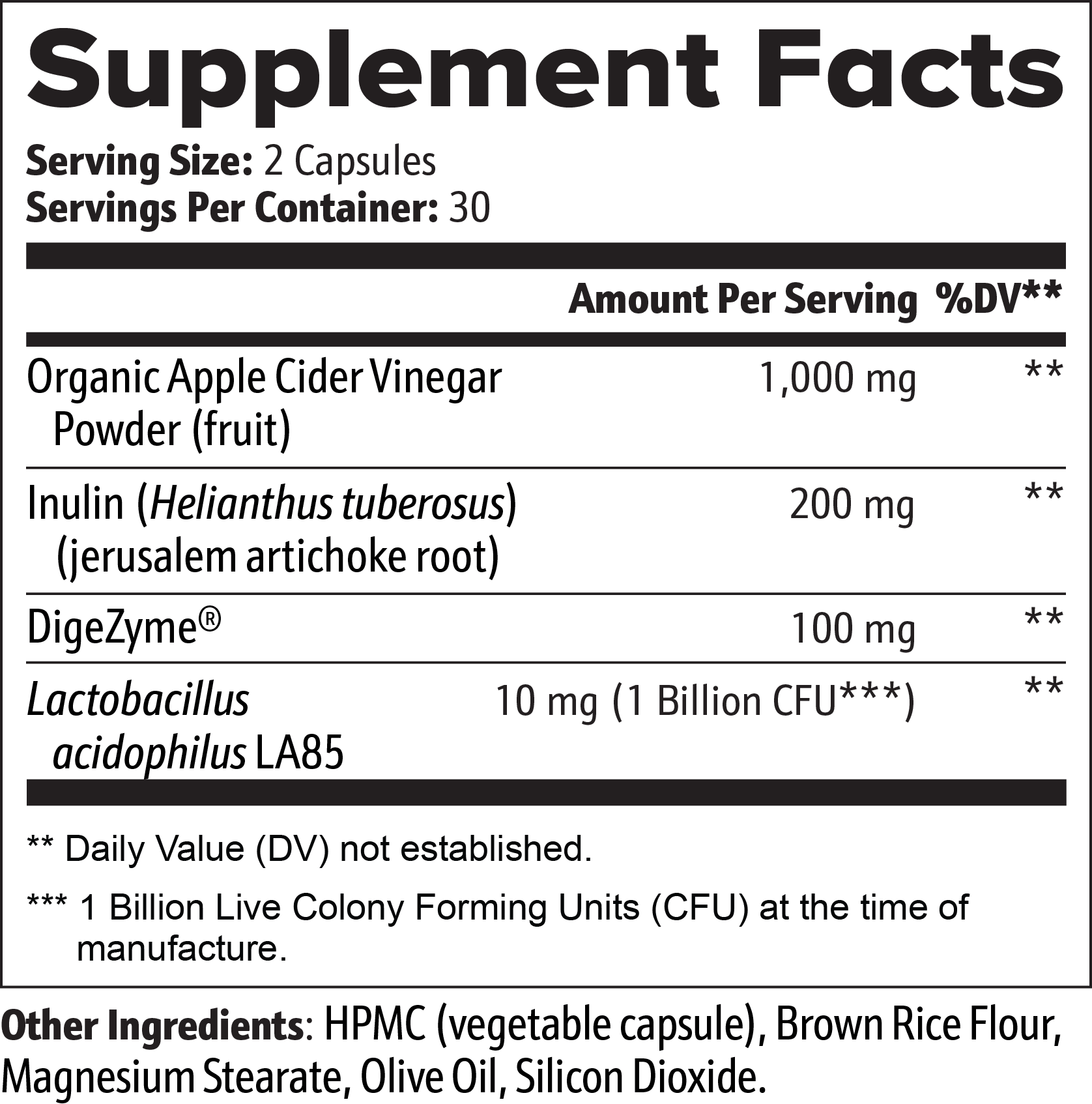 Luvmee Body Gut Wellness Products Supplement Facts with serving details and ingredients list
