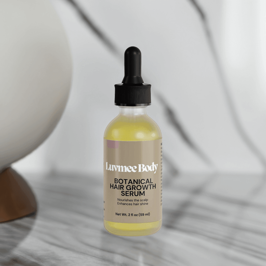 Lavme Body Botanical Hair Growth Serum in a dropper bottle for natural hair growth treatment.