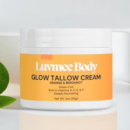 Luvmee Body Glow Tallow Cream with Orange and Bergamot, Vitamin Rich Tallow Cream for Deeply Nourishing Skin