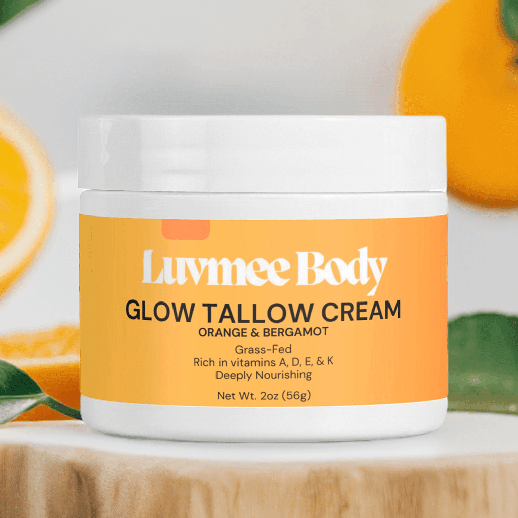 Luvmee Body Glow Tallow Cream in Orange and Bergamot with Vitamin Rich Tallow Cream for deep nourishment
