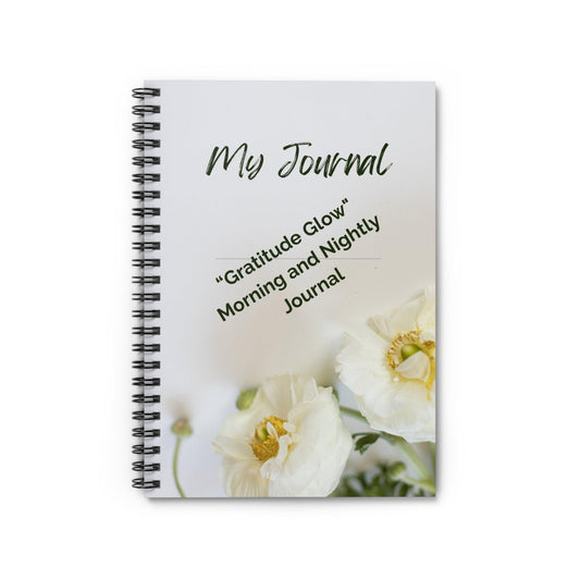 Personal growth reflective journal with floral design for gratitude and daily reflections