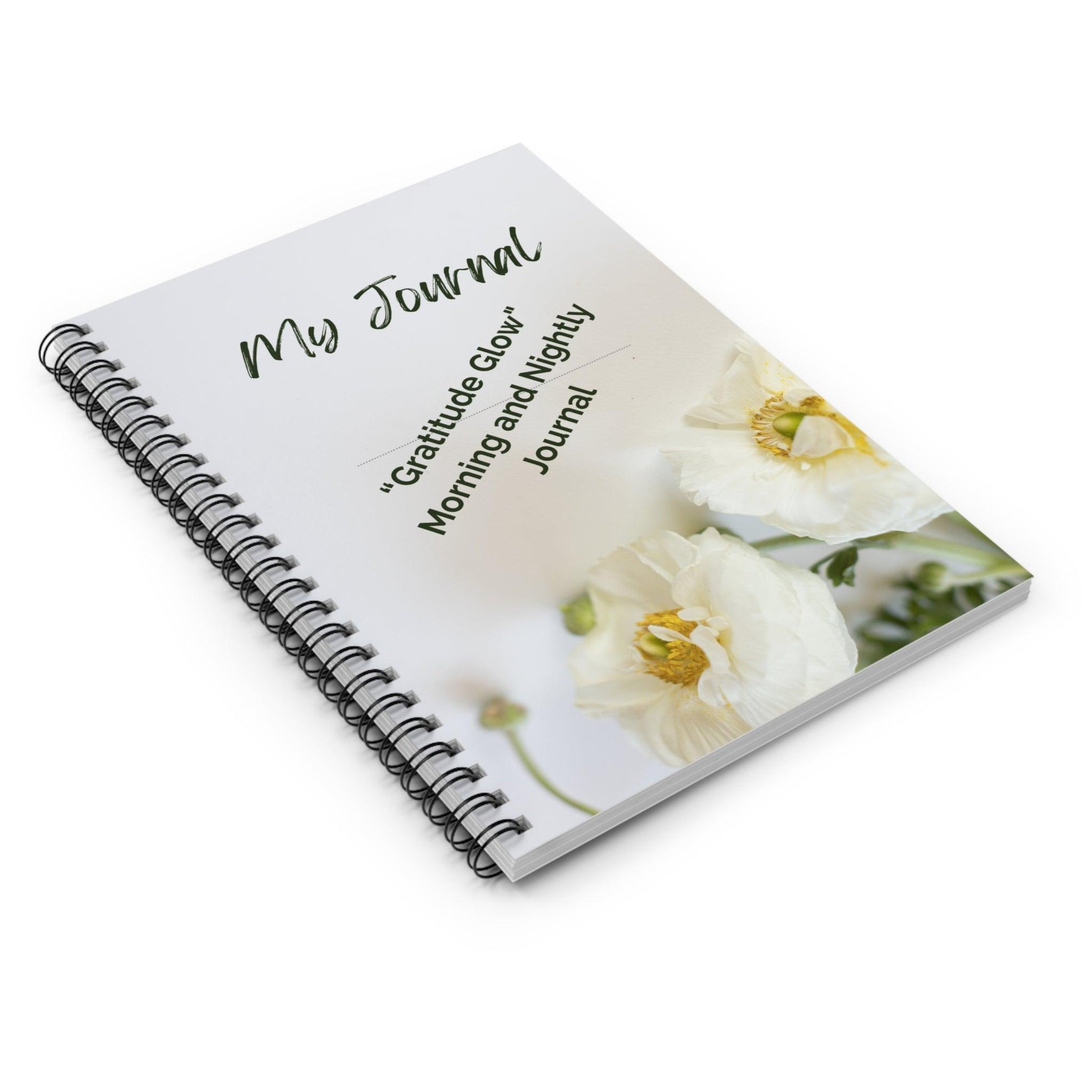 Personal growth reflective journal with a floral design for daily gratitude and self-reflection
