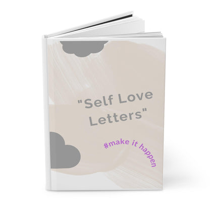 Personal growth writing journal titled 'Self Love Letters' with a modern design and motivational theme