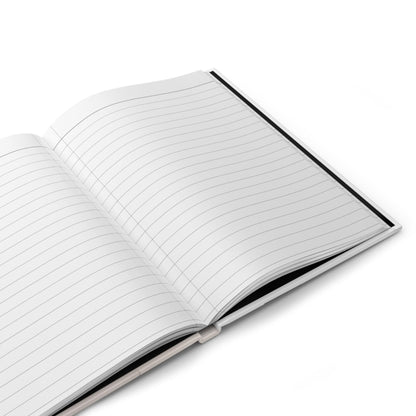 Open wellness reflection book with lined pages for journaling and self-discovery